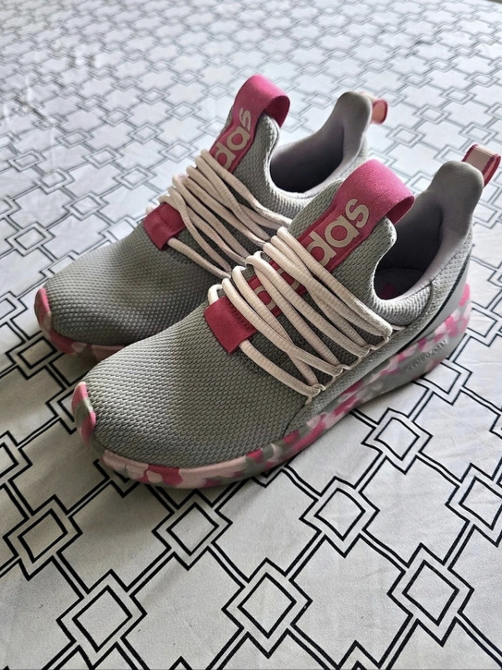 Adidas Cloudfoam Pure 2.0 Kids Gray & Pink US 5
